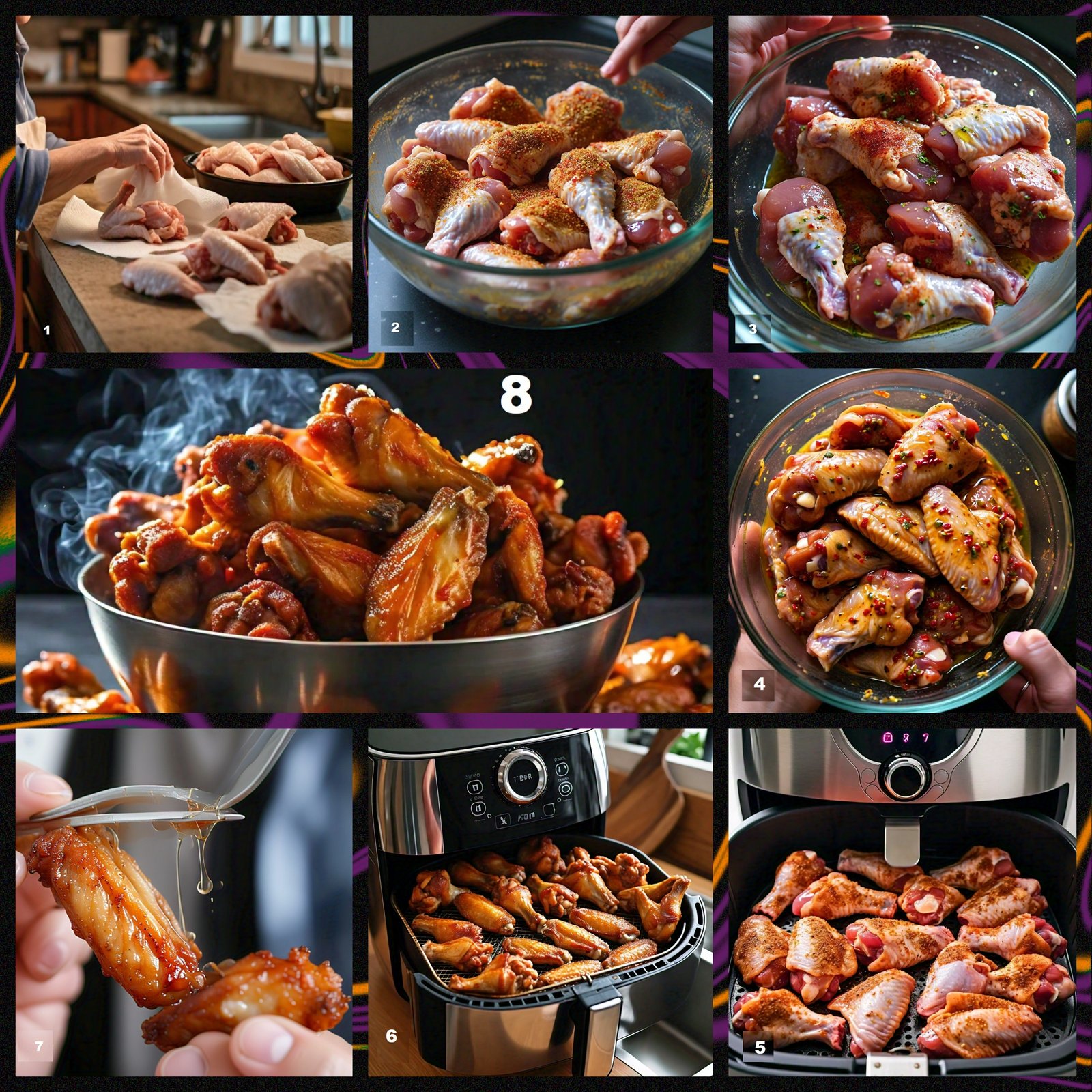 Air fried Hot Wings: Air Fryer Chicken Wings